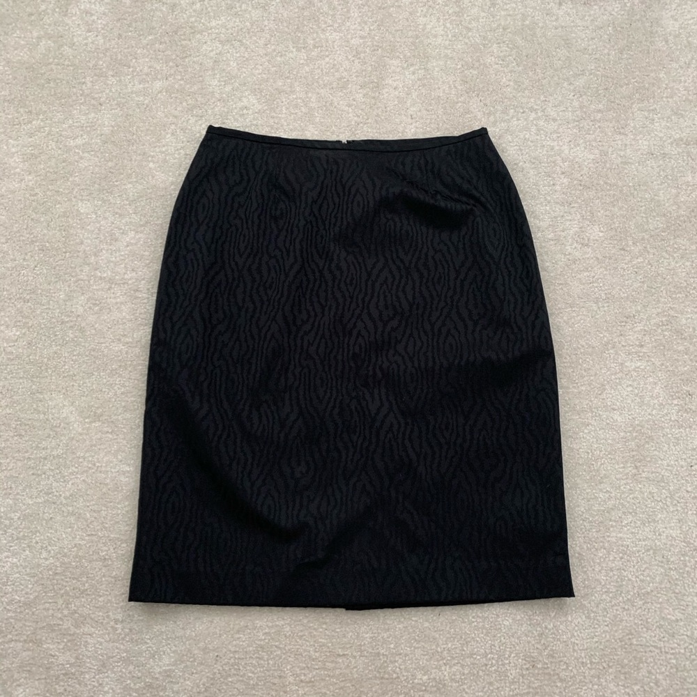 Liz Claiborne Black Pattern Pencil Skirt
